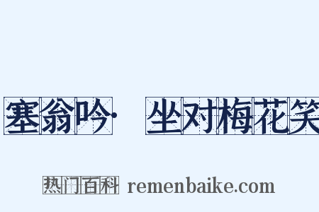 塞翁吟·坐对梅花笑是什么意思的图片